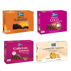 Galletas bañadas en chocolate