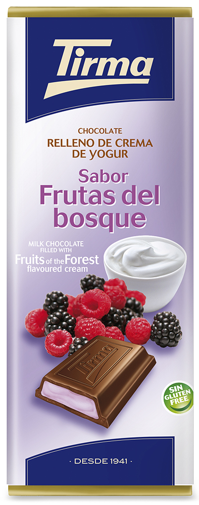 Chocolate relleno de crema de yogur sabor frutas del bosque 95g