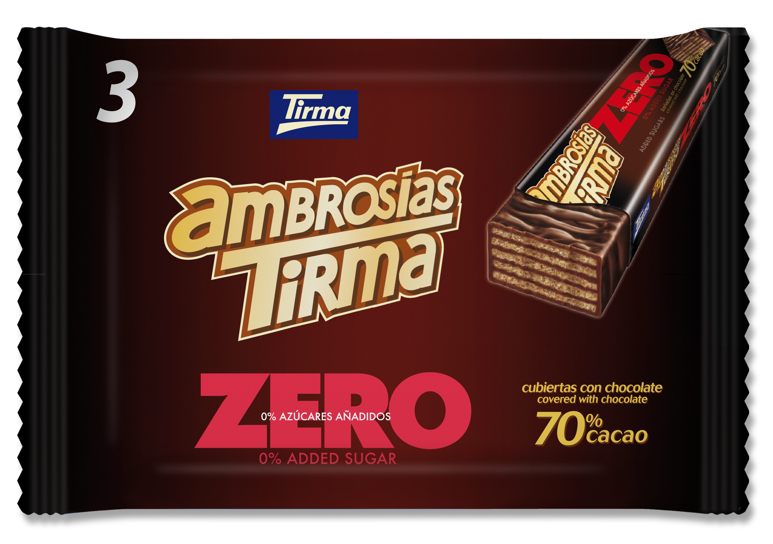Ambrosía chocolate 70% ZERO pack 3pz