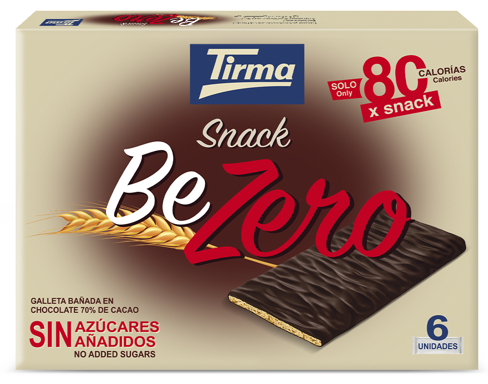 Galleta Be Zero bañada en chocolate 70% cacao 105g